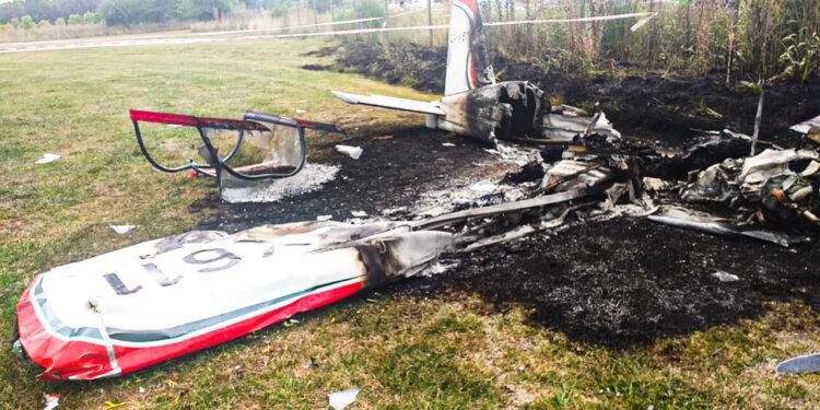 General Rodríguez: Se estrelló una avioneta y dos personas murieron quemadas