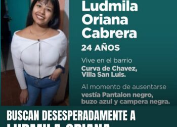 FLORENCIO VARELA : Buscan a Ludmila Oriana Cabrera, una joven de 24 años desaparecida .